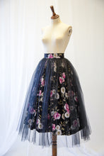 Si - Rose Linen Tulle Midi Skirt