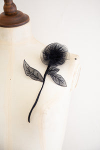 Black tulle Rose Corsage