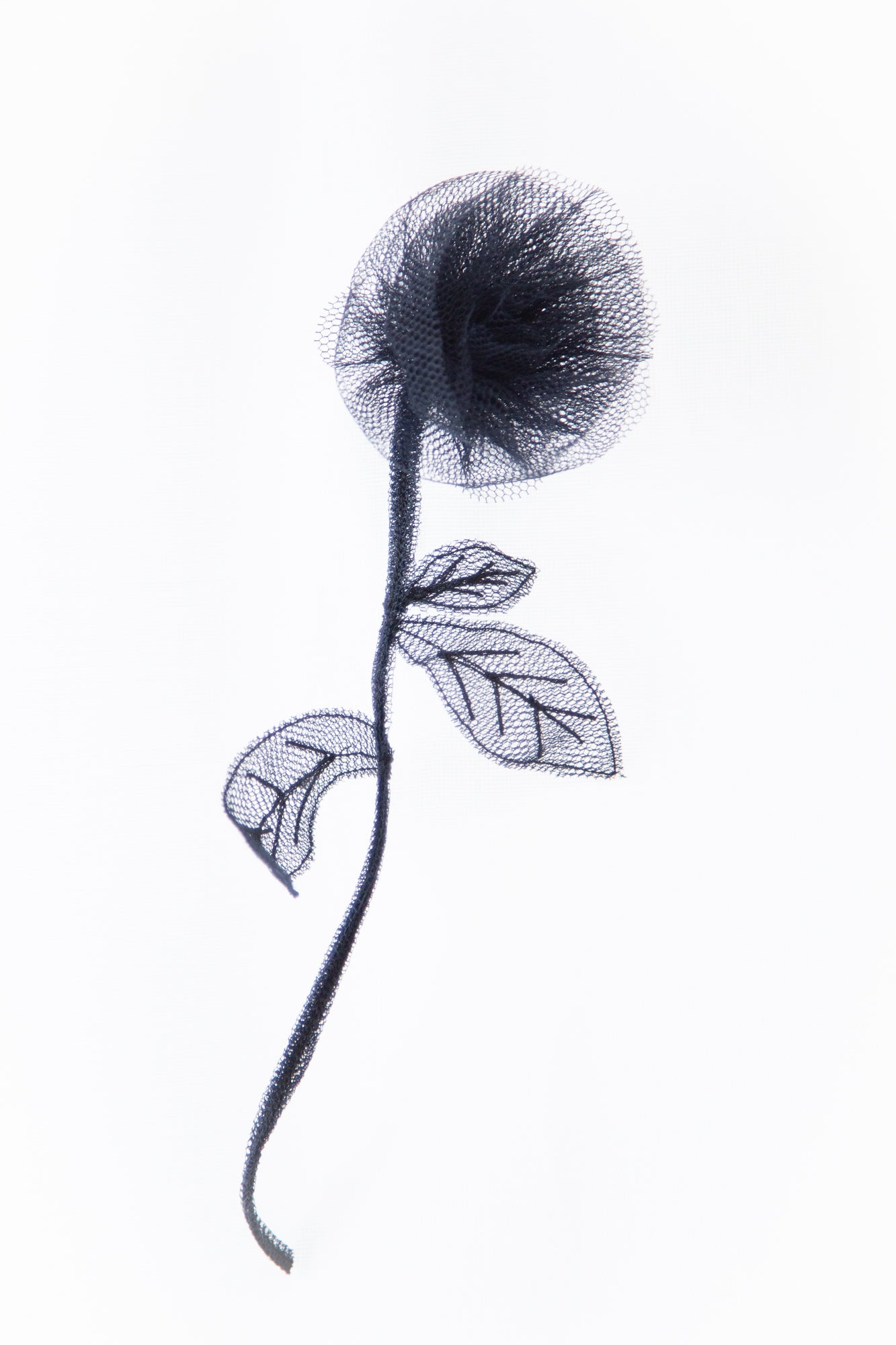 Black tulle Rose Corsage
