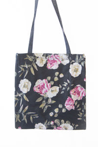Roses Linen Tulle Tote Bag