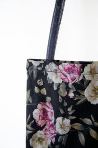 Roses Linen Tulle Tote Bag