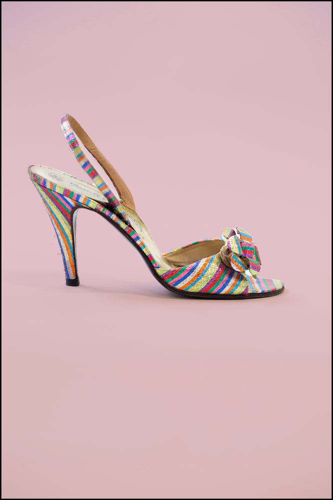 vintage 1970s rainbow disco shoes Alexandra King