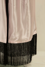 Silk Fringed Opera Cape Black / Pink