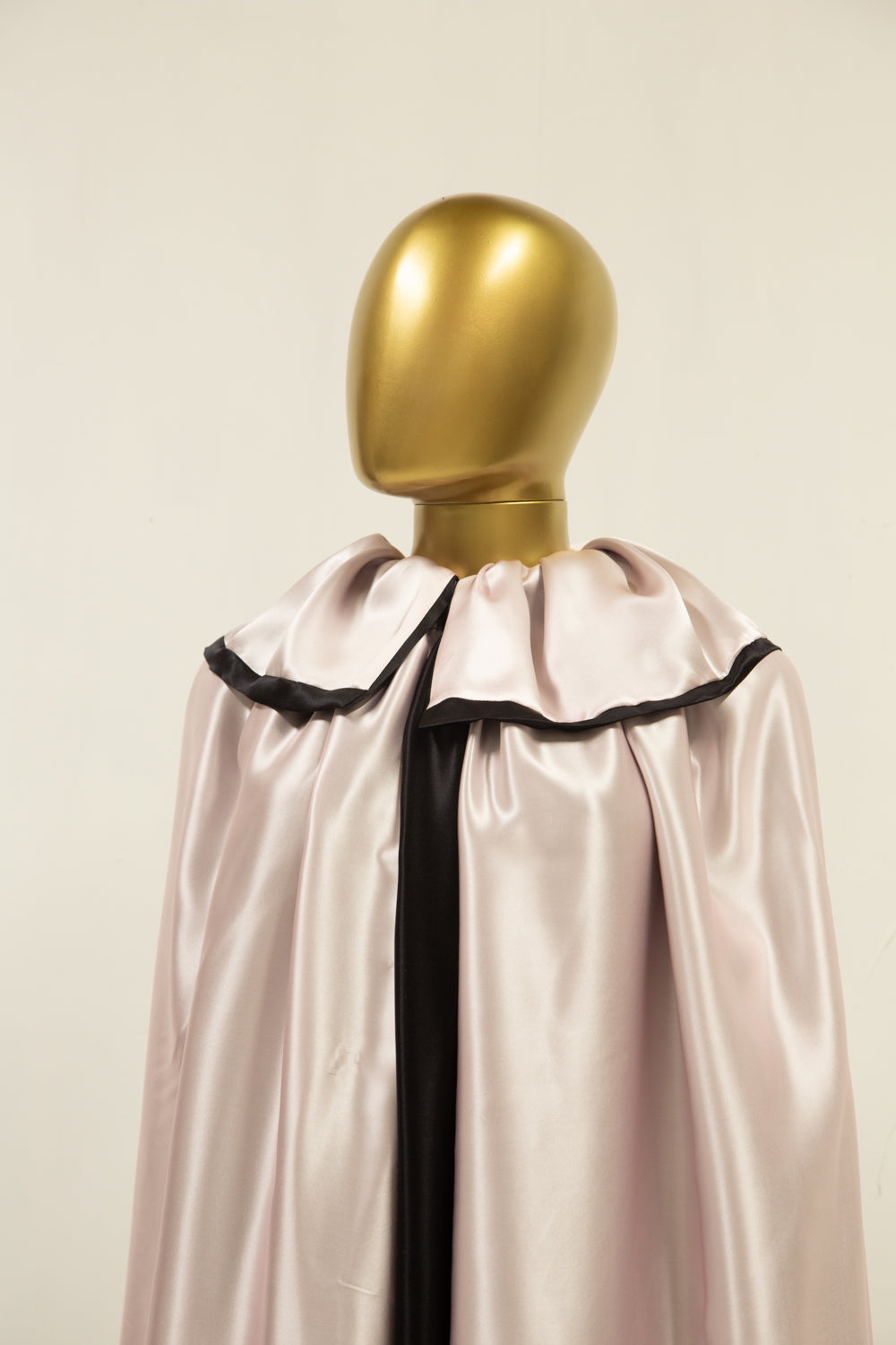 Silk Fringed Opera Cape Black / Pink