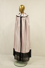 Silk Fringed Opera Cape Black / Pink