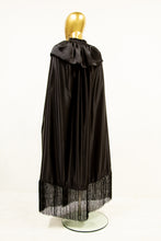 Silk Fringed Opera Cape Black / Pink