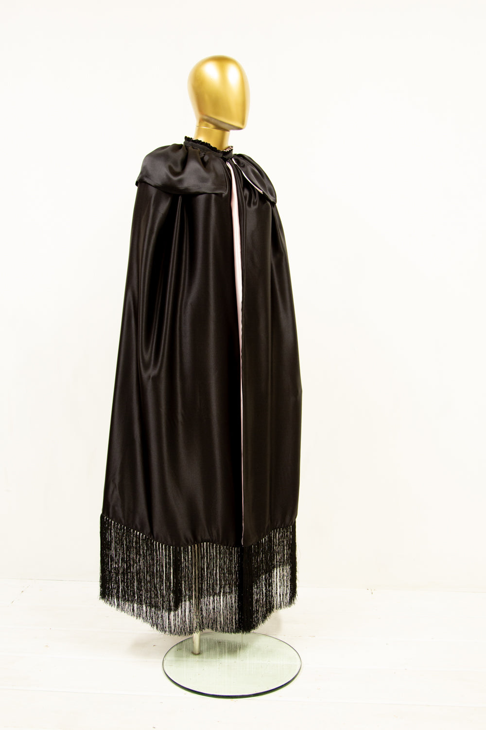 black silk evening cape by alexandra king 