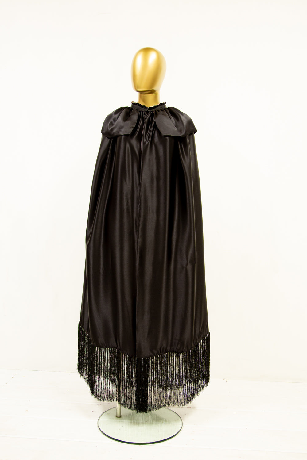 vintage black silk opera cape by alexandra king 