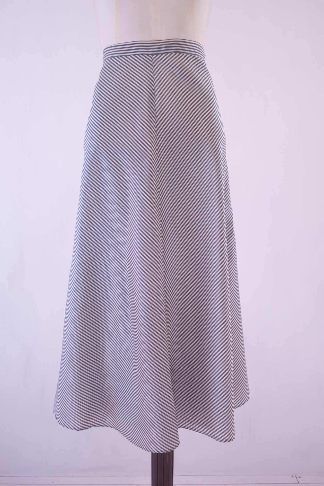 vintage 1940s chevron stripe bias cut skirt