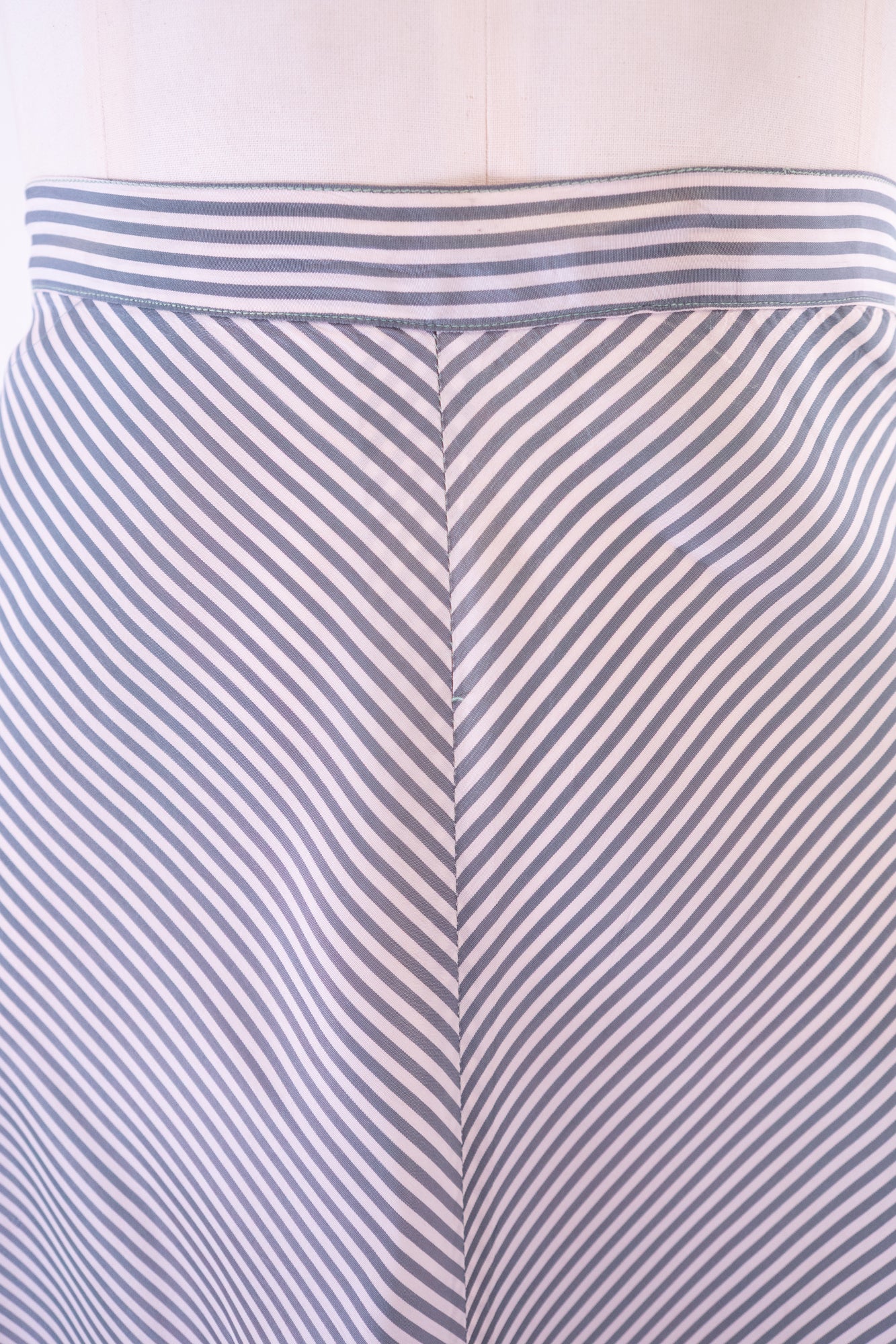 Vintage 1940s Rayon Stripe Midi Skirt