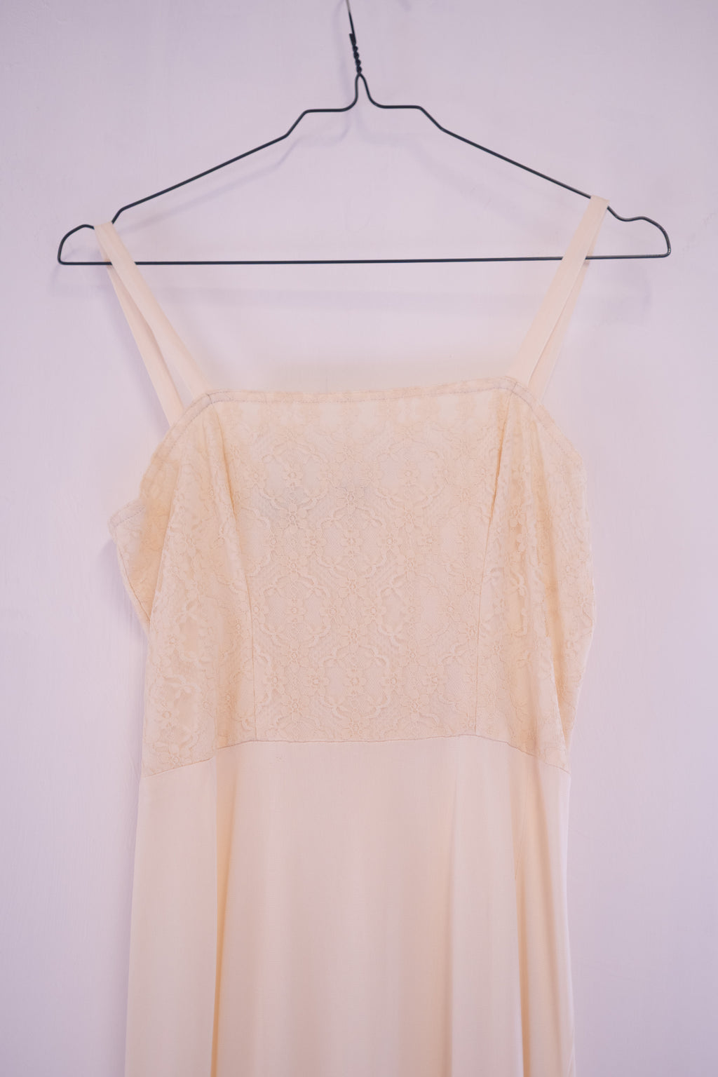 Vintage 1970s Cream Lace Maxi Dress