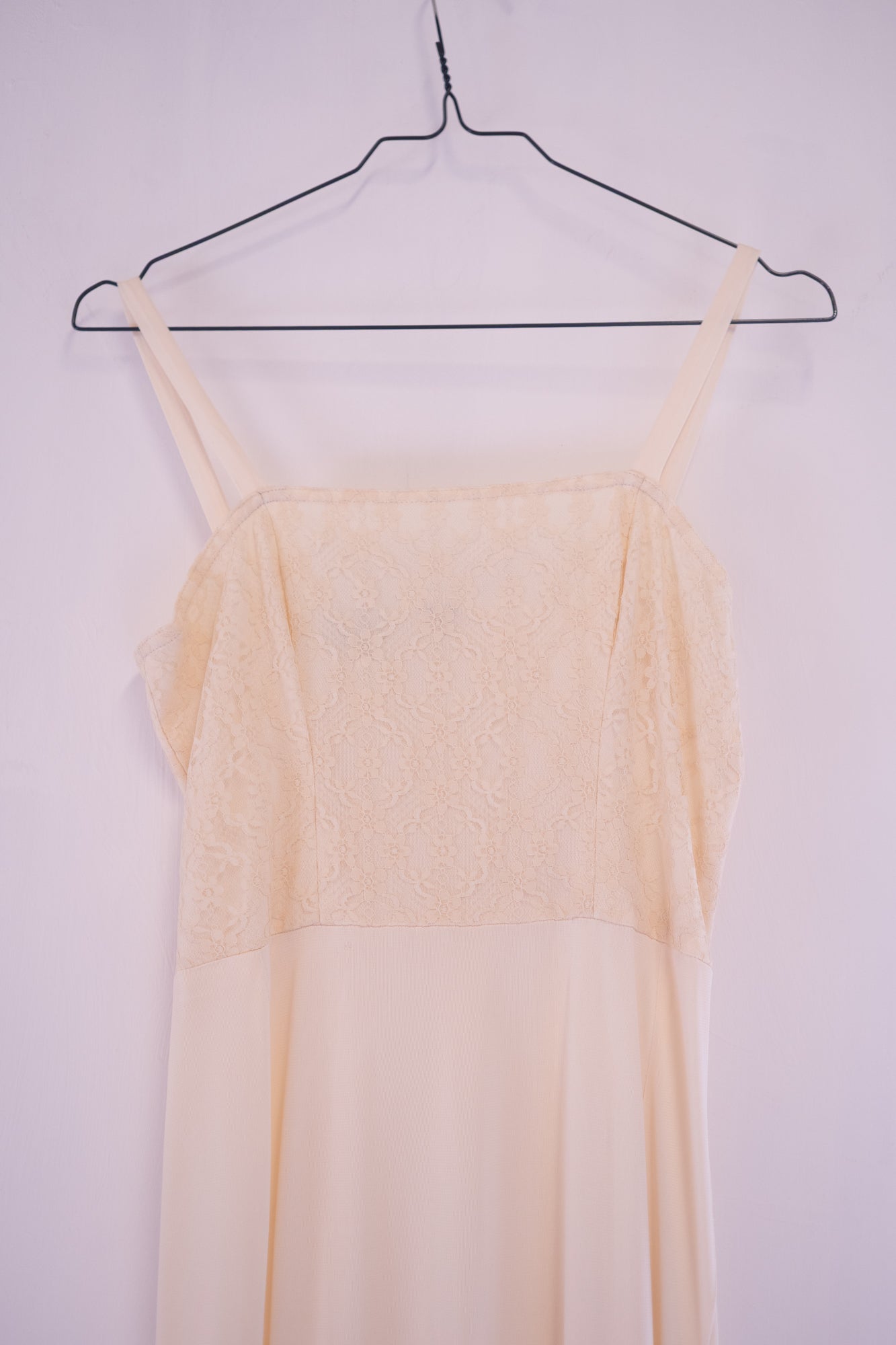 Vintage 1970s Cream Lace Maxi Dress