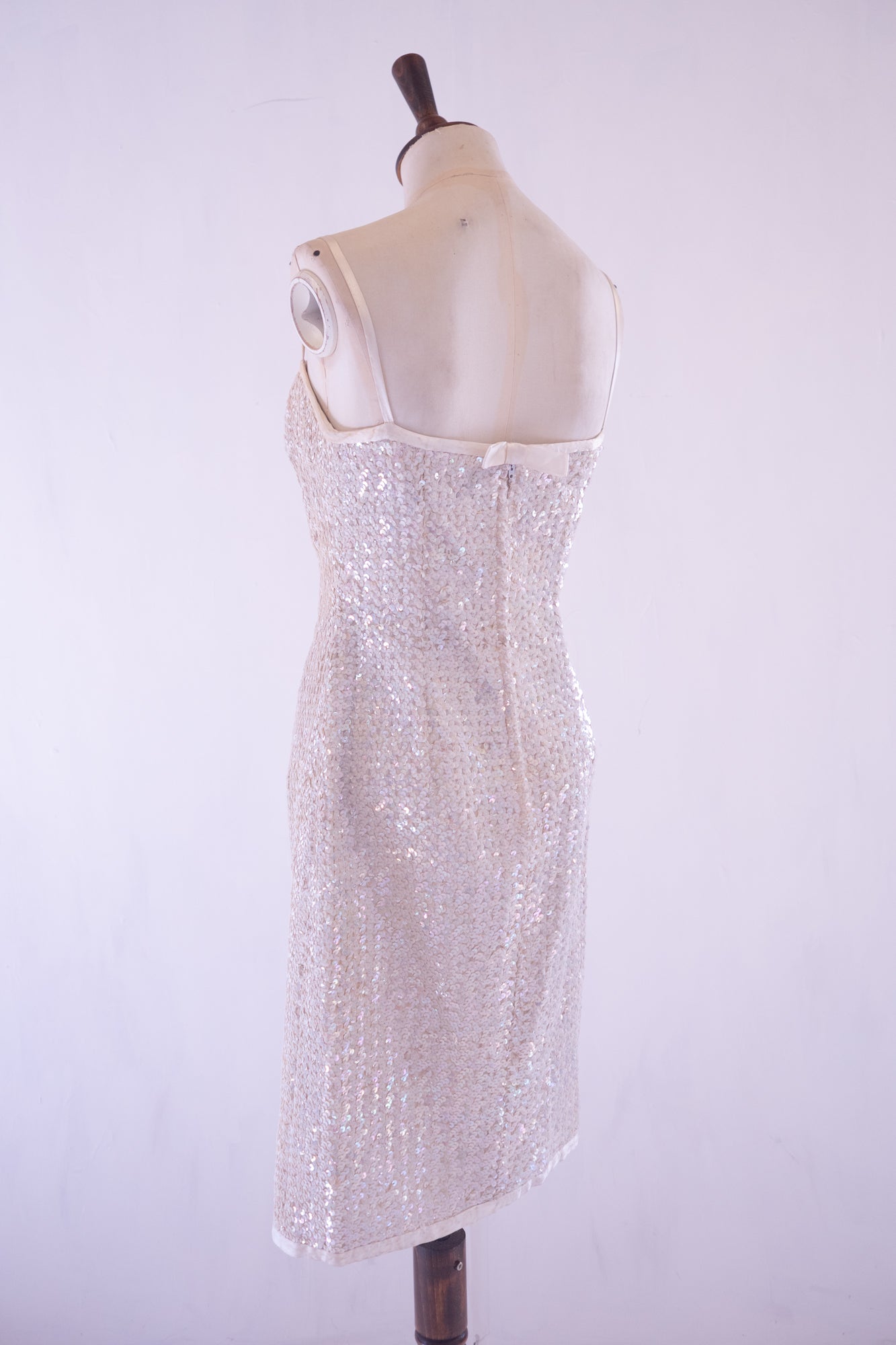 Vintage 1960s Pearl Sequin Cocktail Dress