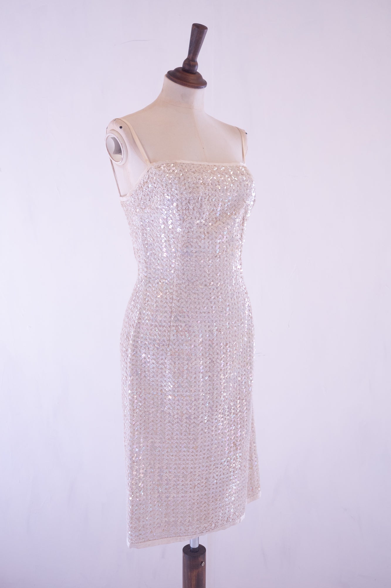 Vintage 1960s Pearl Sequin Cocktail Dress