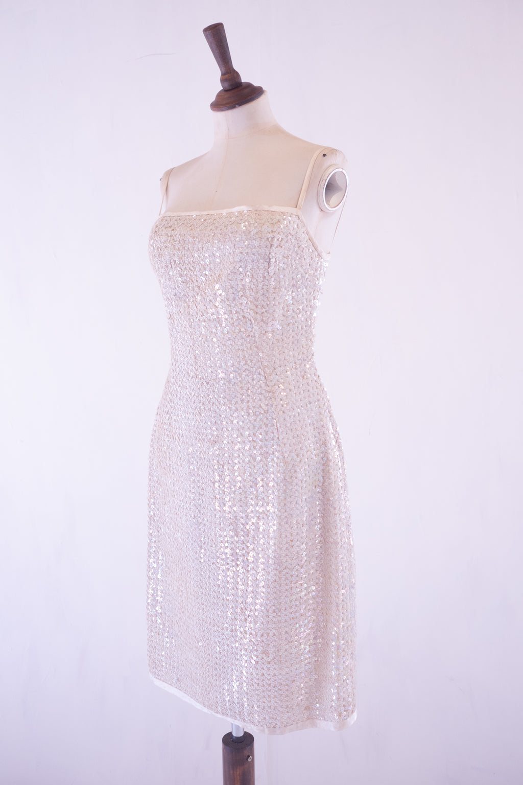 RESERVED Vintage 1960s Pearl Sequin Cocktail Dress