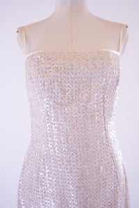 Vintage 1960s Pearl Sequin Cocktail Dress