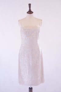 Vintage 1960s Pearl Sequin Cocktail Dress