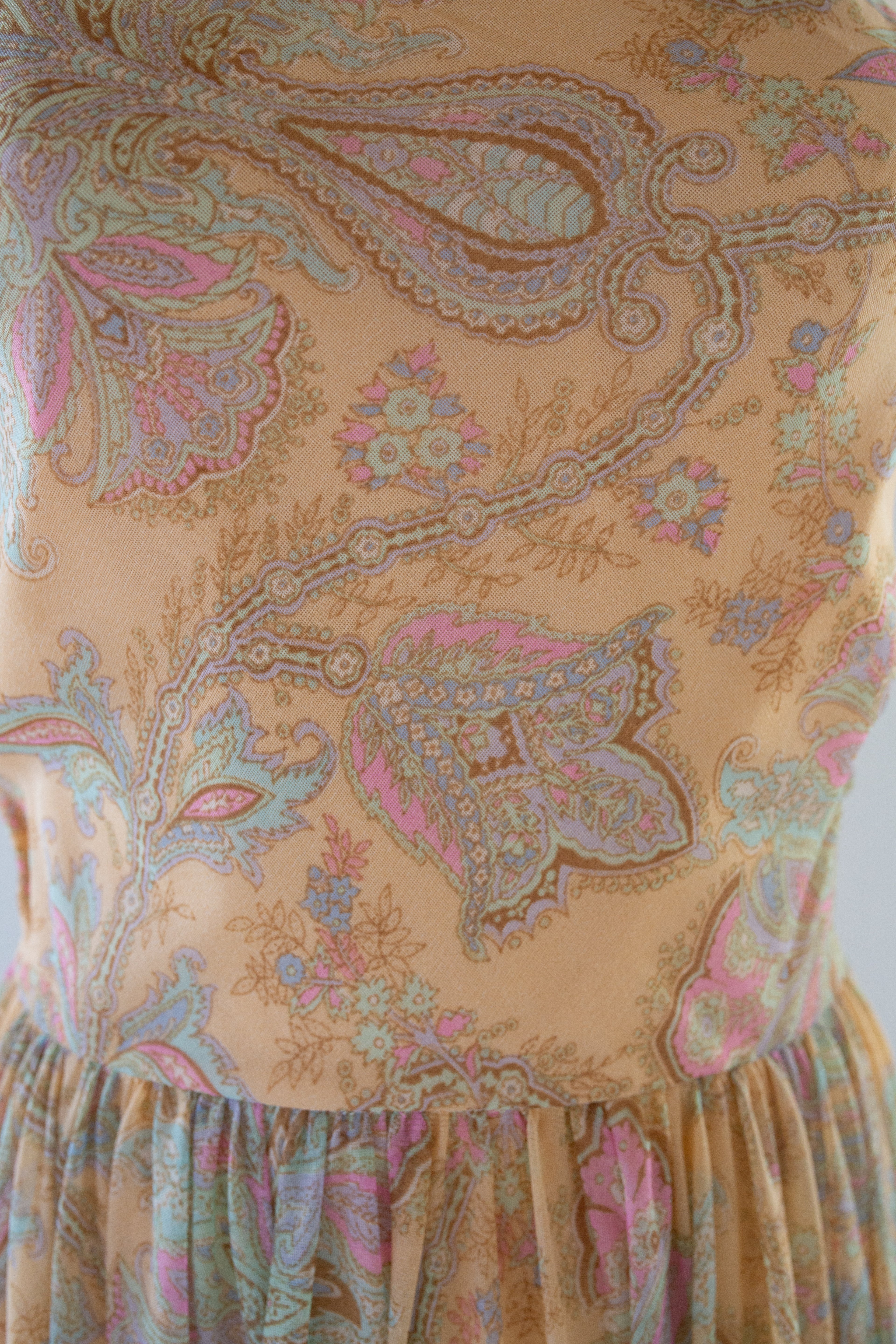 Vintage 1970s Paisley Print Maxi Dress and Jacket