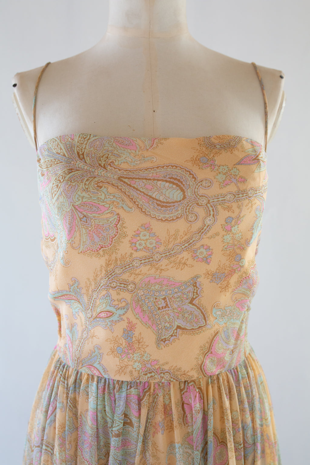 Vintage 1970s Paisley Print Maxi Dress and Jacket