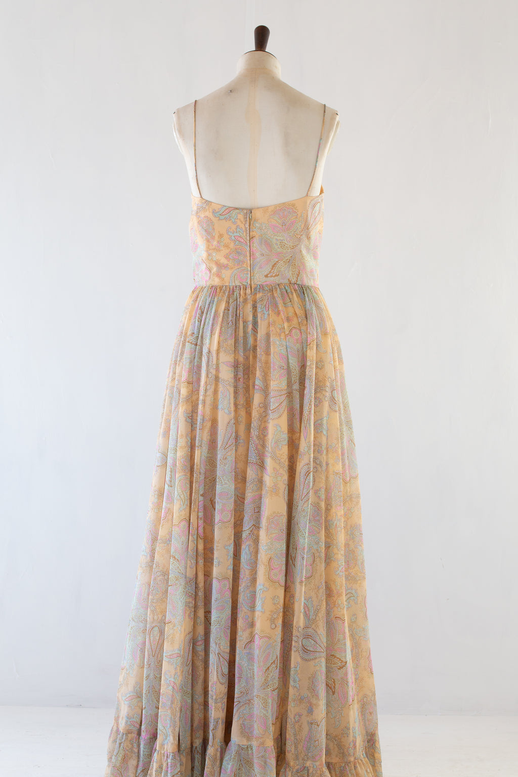 Vintage 1970s Paisley Print Maxi Dress and Jacket