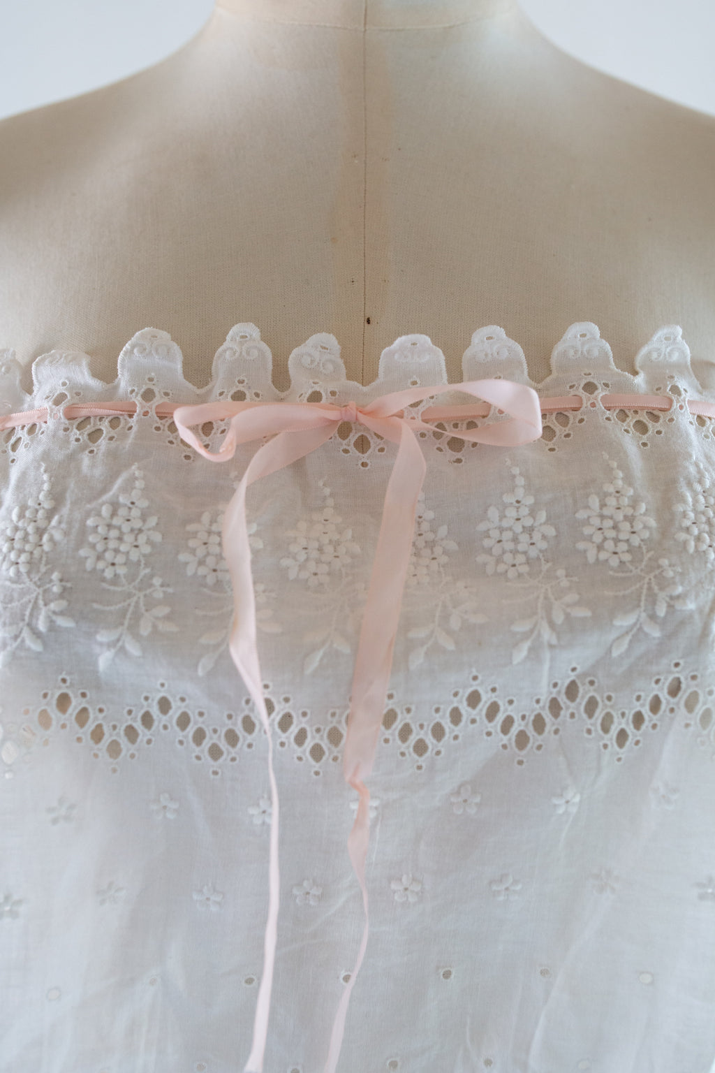 Antique Vintage White Embroidered Camisole Top