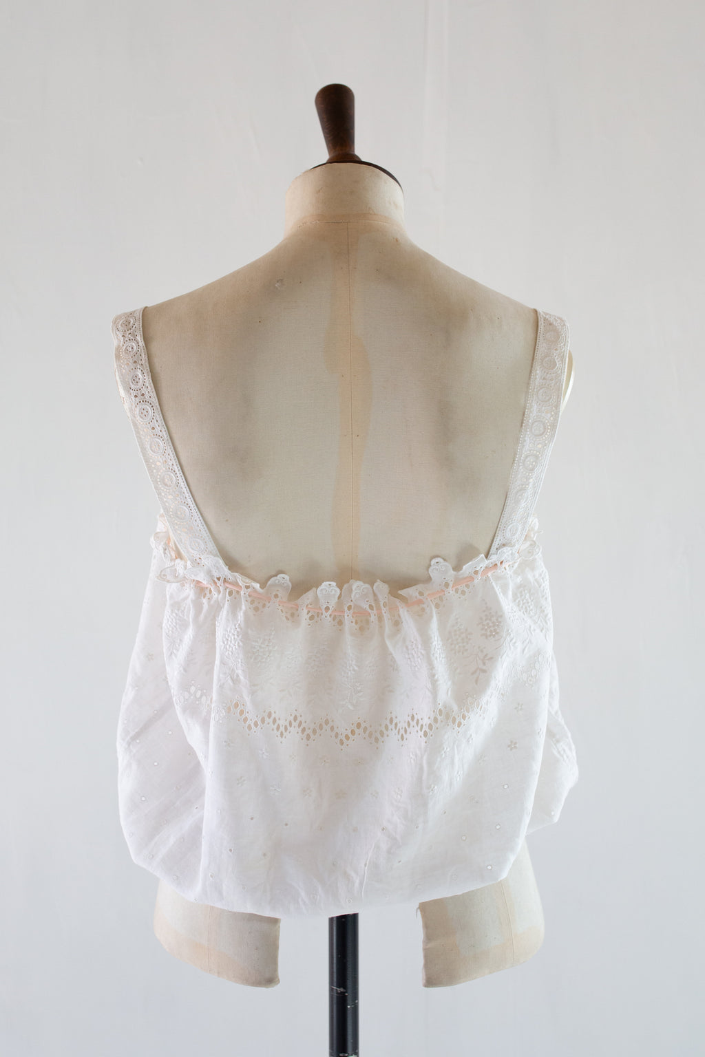 Antique Vintage White Embroidered Camisole Top