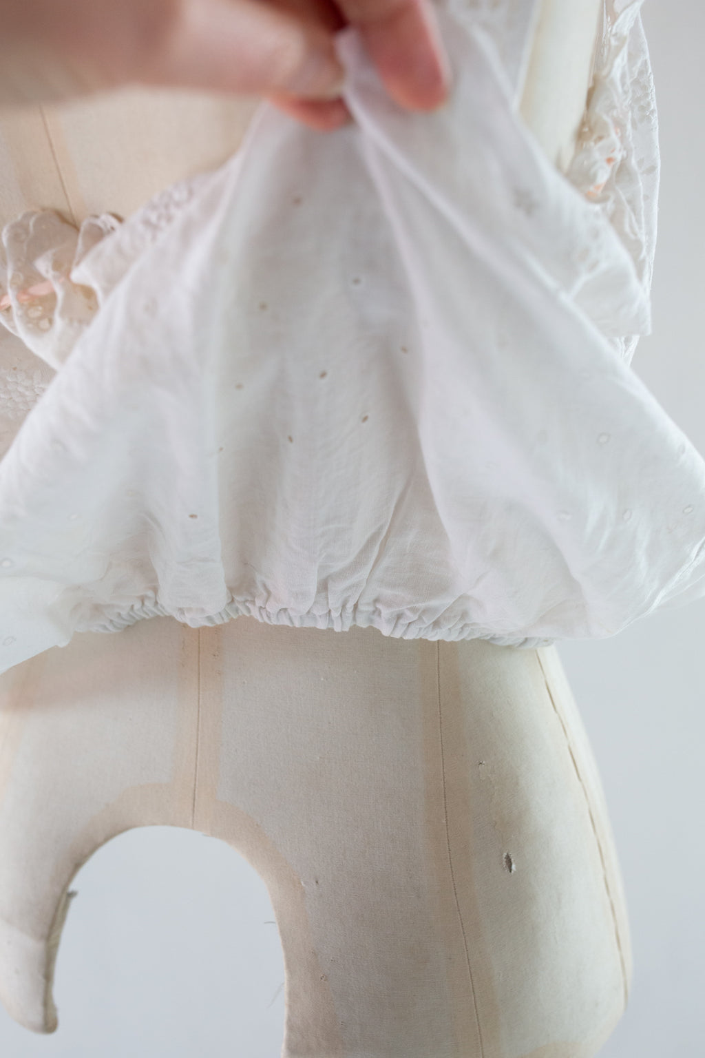 Antique Vintage White Embroidered Camisole Top