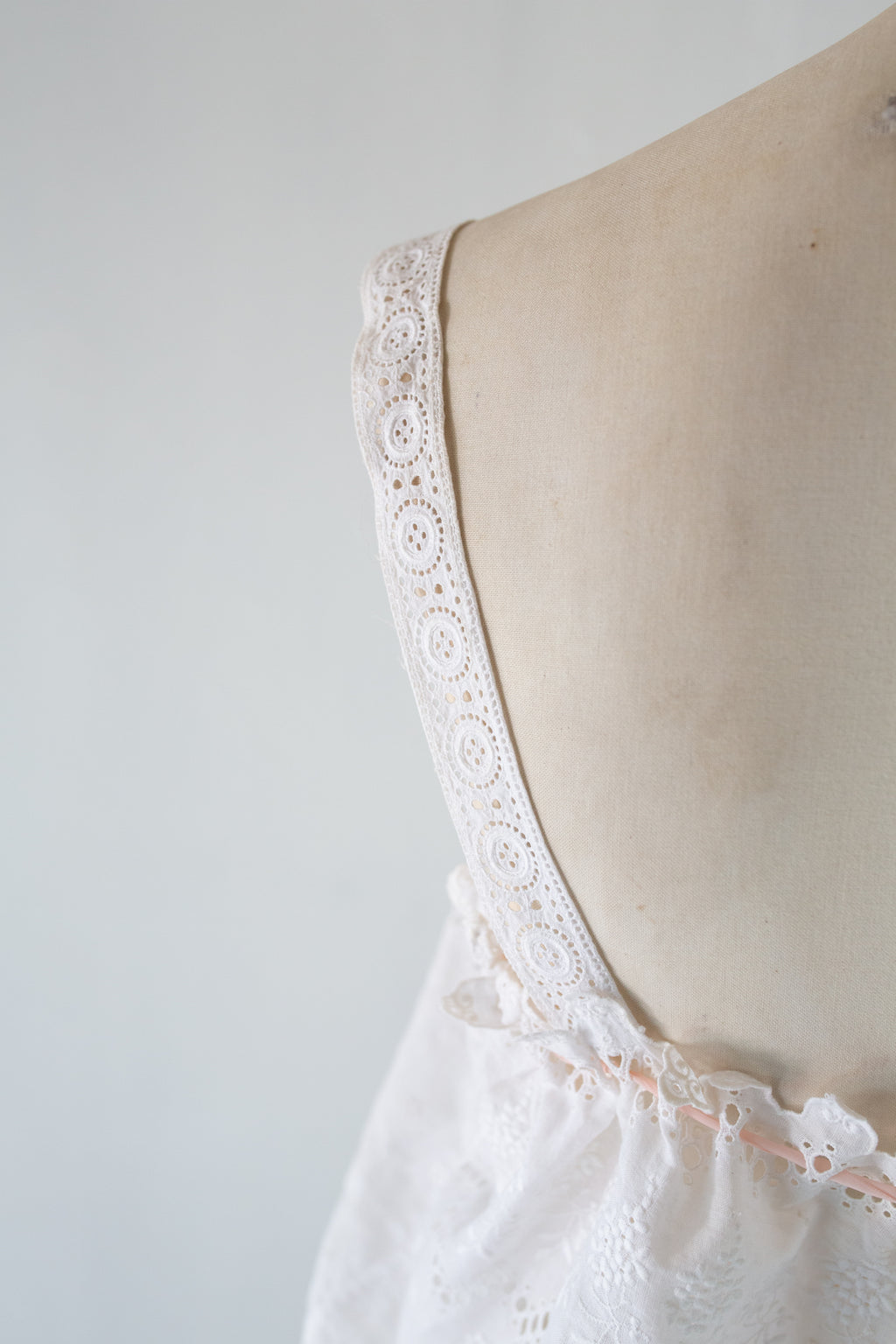 Antique Vintage White Embroidered Camisole Top