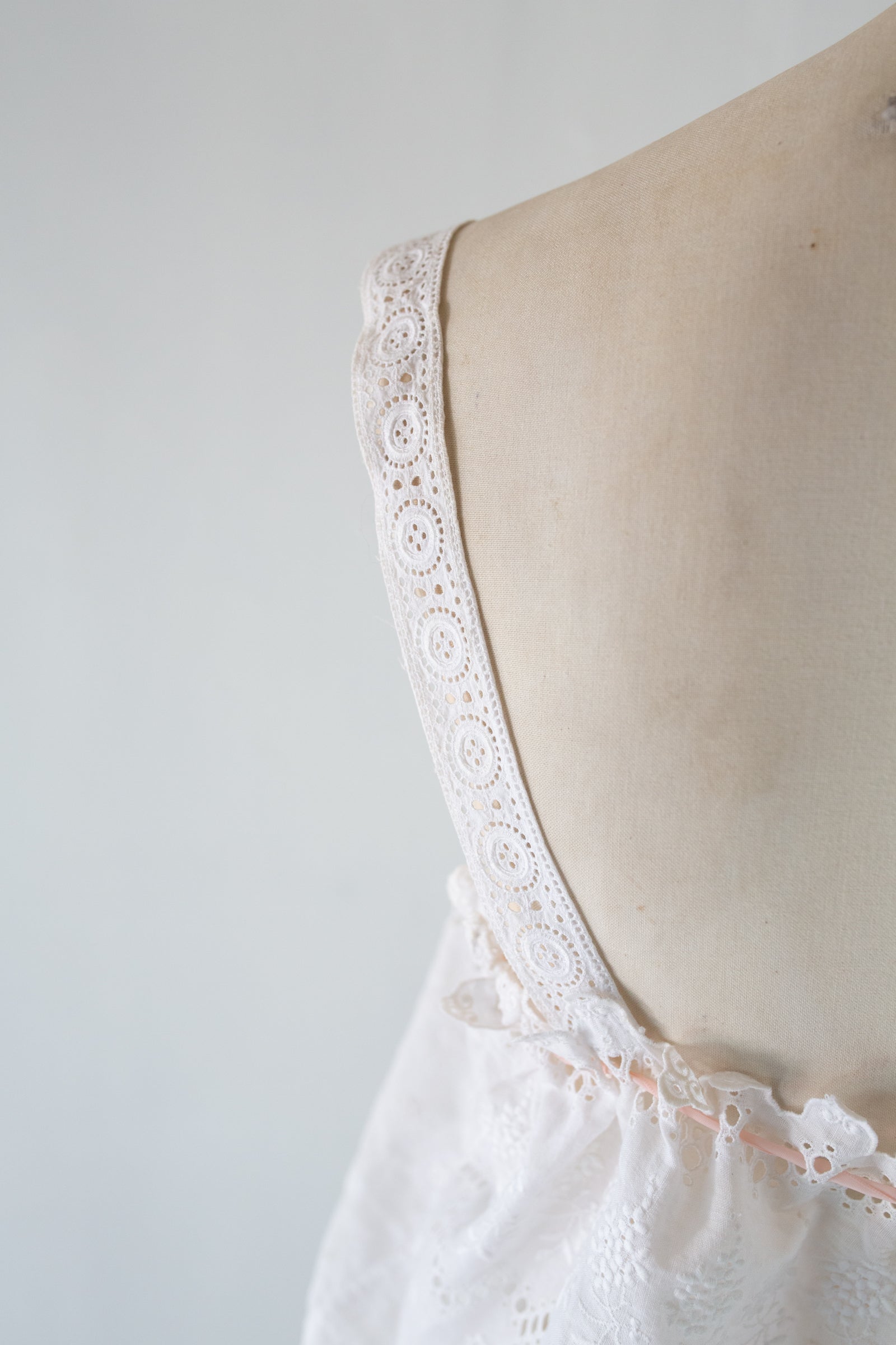 Antique Vintage White Embroidered Camisole Top