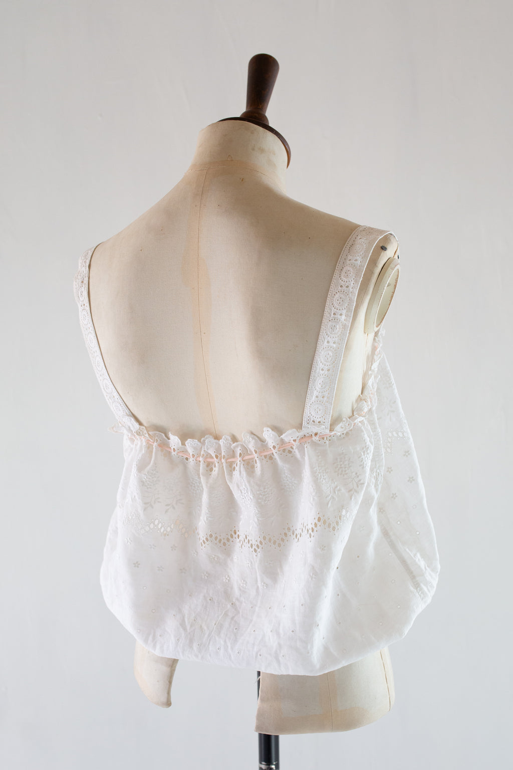 Antique Vintage White Embroidered Camisole Top