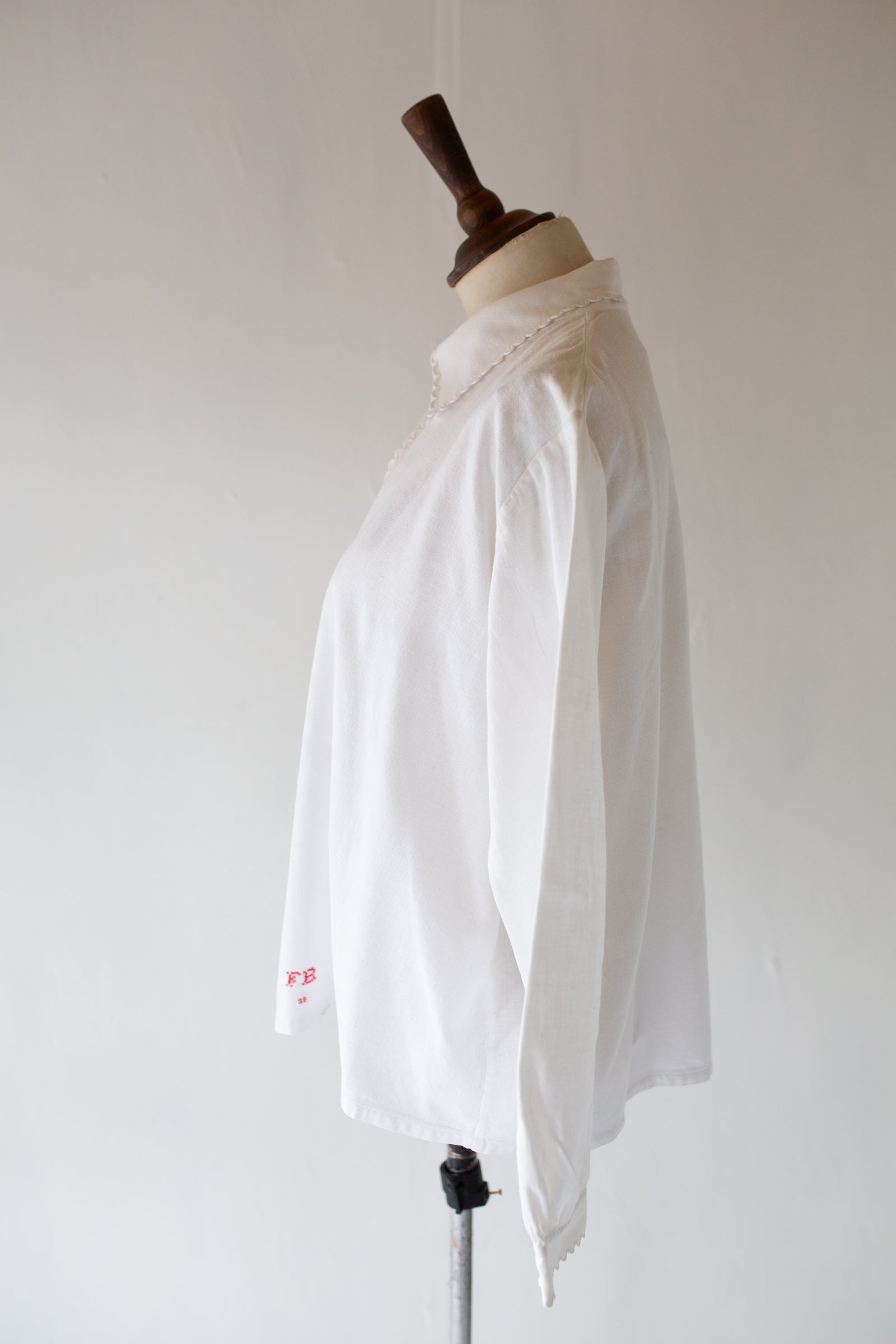 Vintage 1920s Antique White French Shirt