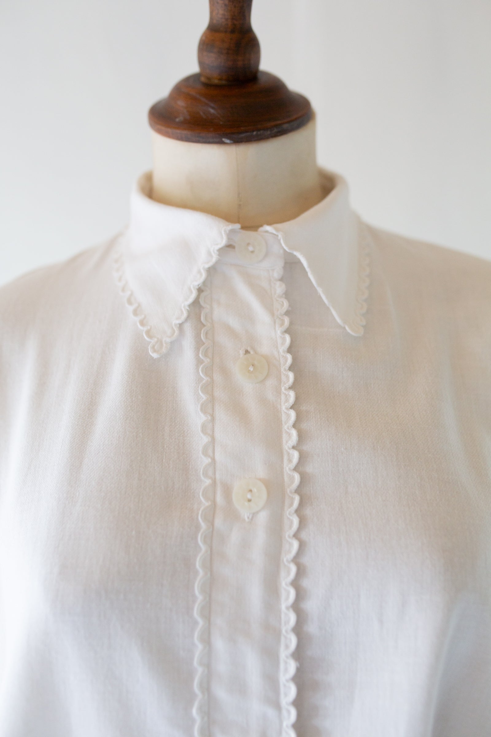 Vintage 1920s Antique White French Shirt