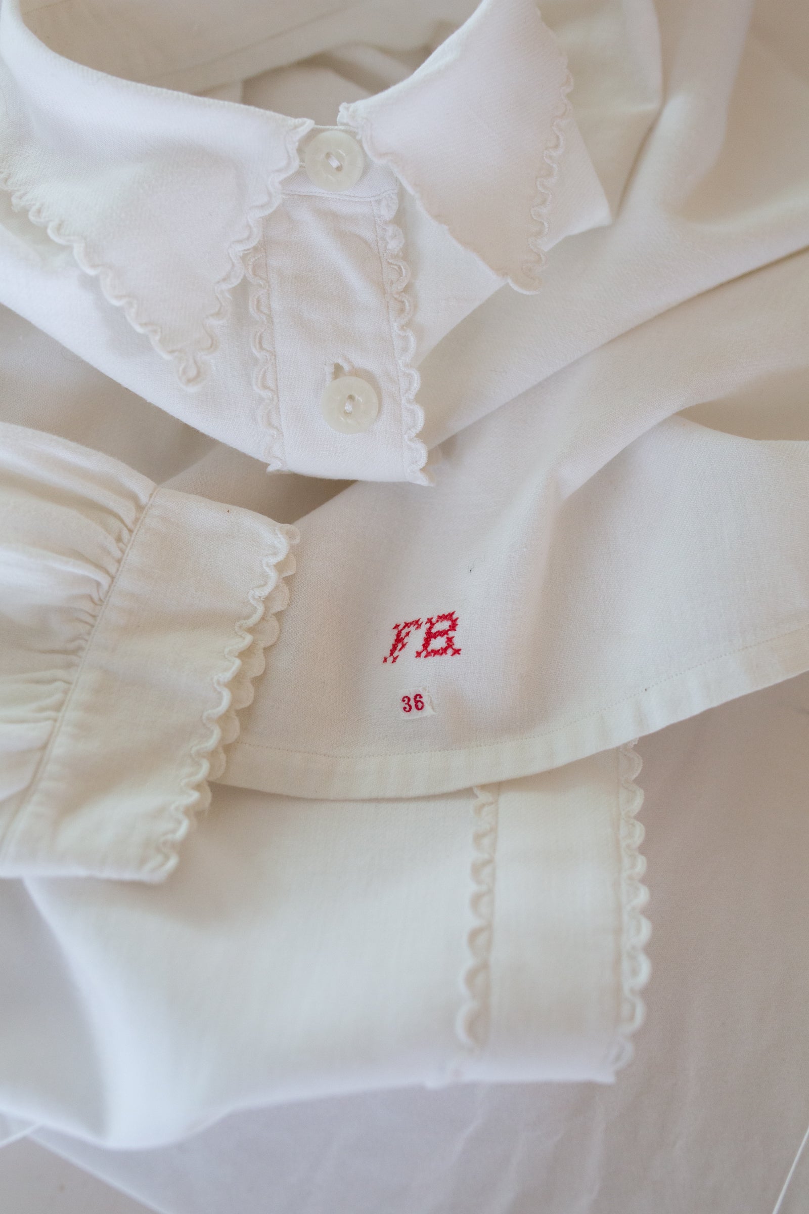 Vintage 1920s Antique White French Shirt