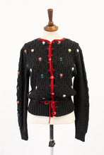 vintage black folk cardigan alexandra king