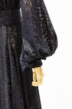 Vanya - Black Velvet Devore Gown