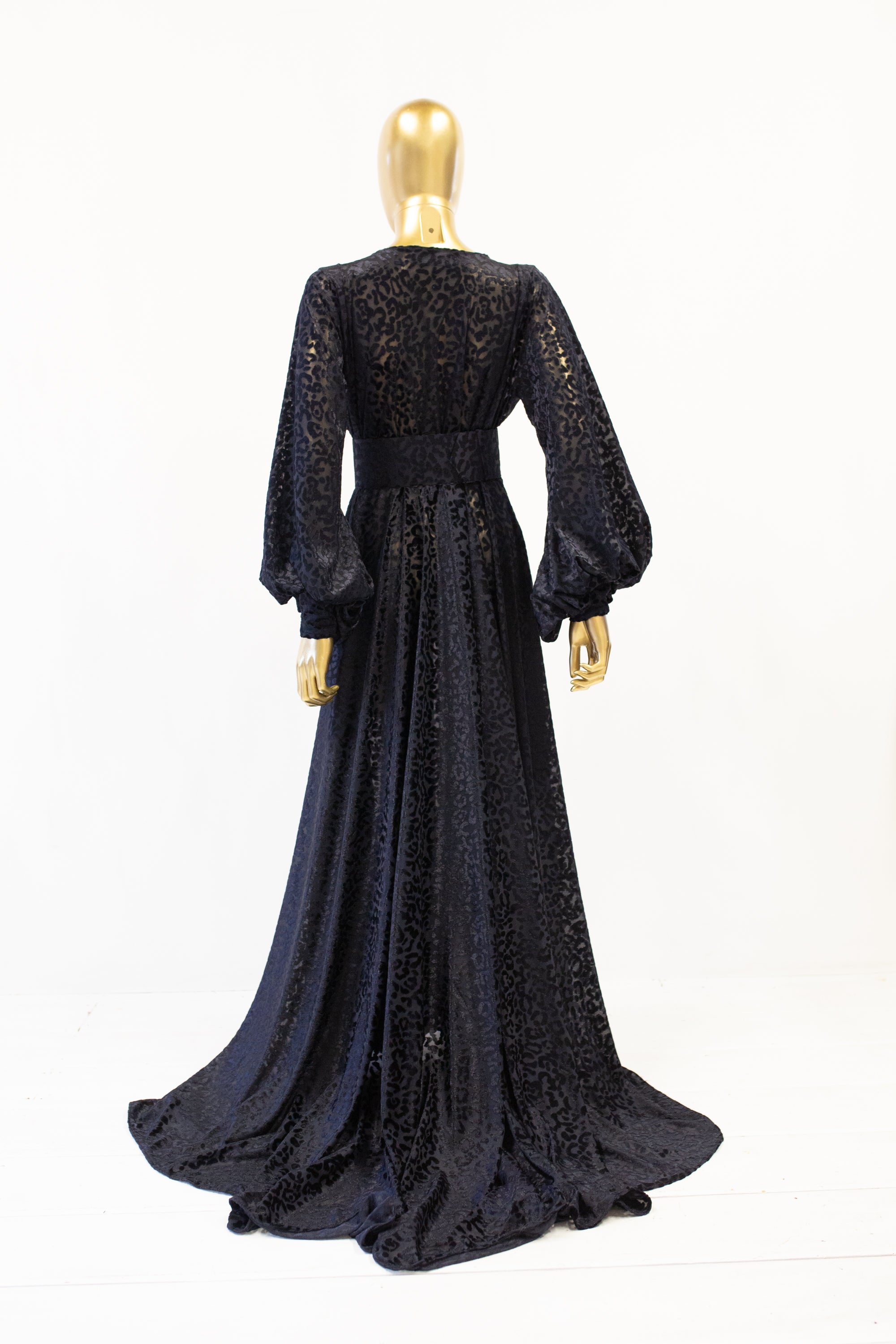 Vanya - Black Velvet Devore Gown