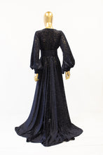 Vanya - Black Velvet Devore Gown