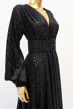 Vanya - Black Velvet Devore Gown