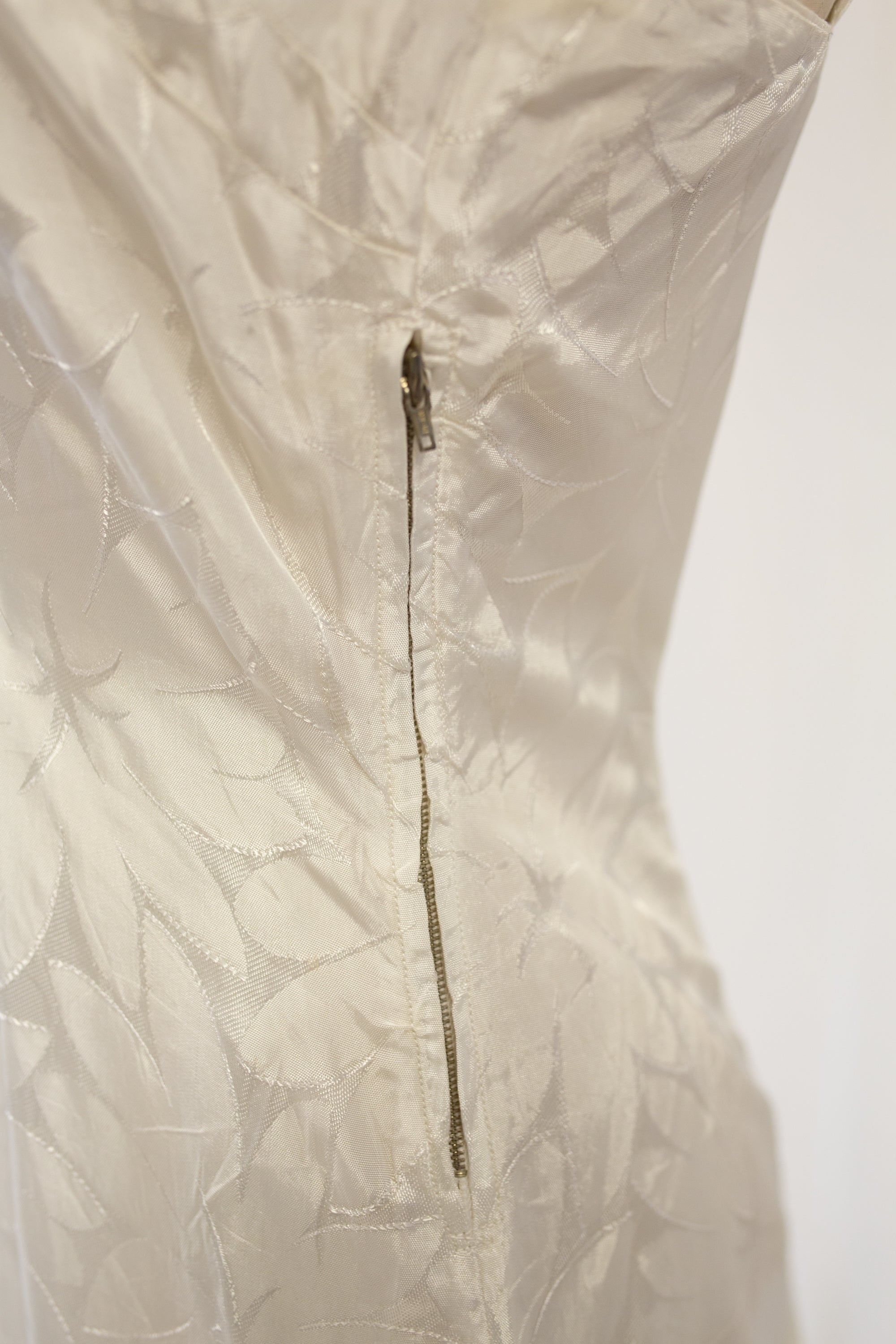 Vintage 1940s Ivory Damask Slip Dress