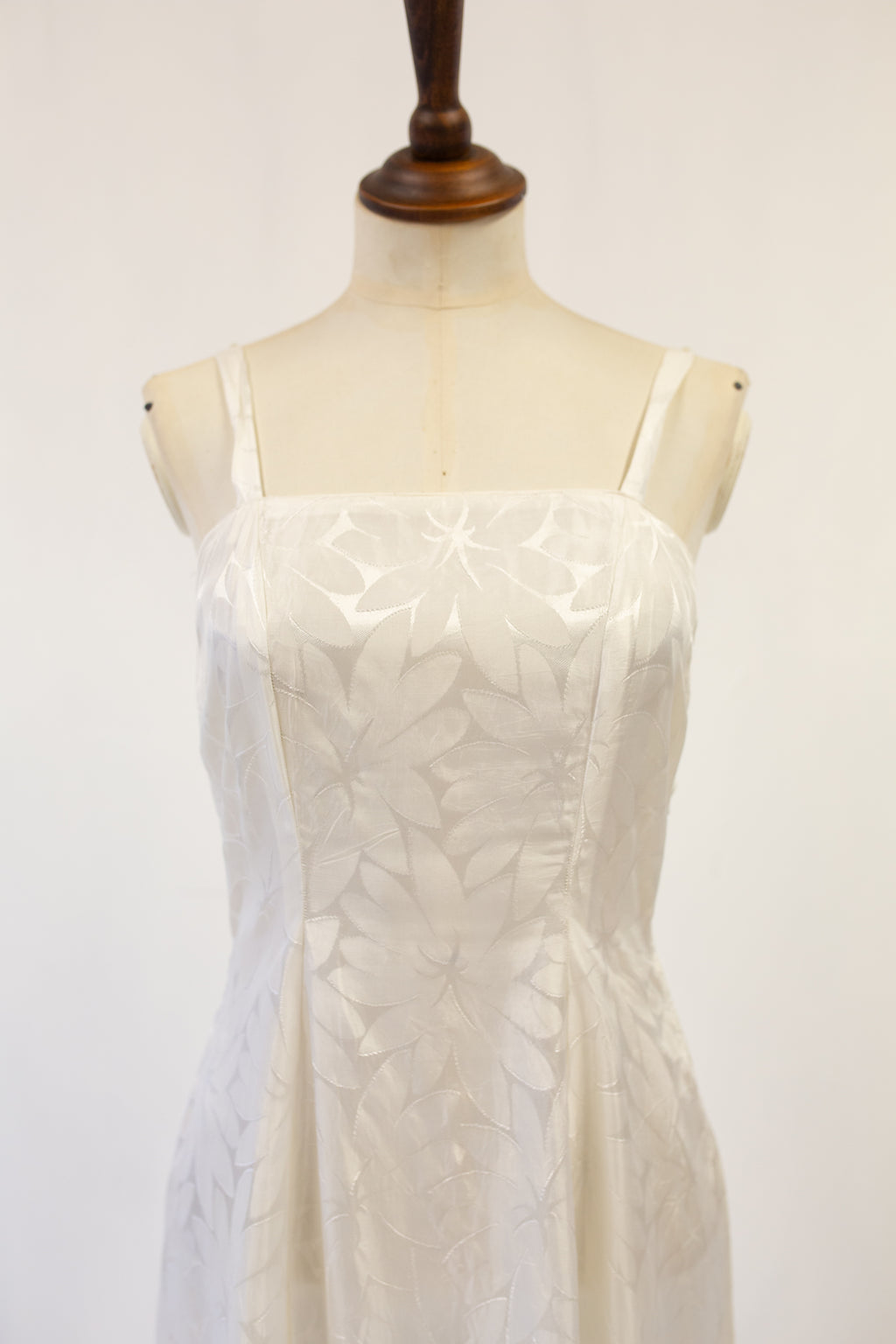 Vintage 1940s Ivory Damask Slip Dress