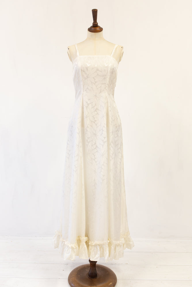 vintage ivory 1930s damask slip dress