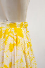 Vintage 70s Yellow Cotton Full Skirt