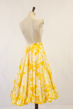 Vintage 70s Yellow Cotton Full Skirt