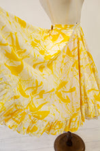 Vintage 70s Yellow Cotton Full Skirt