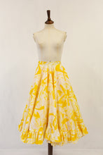 vintage yellow full circle ruffle skirt