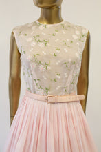 Vintage 1950s Pink Embroidered Dress