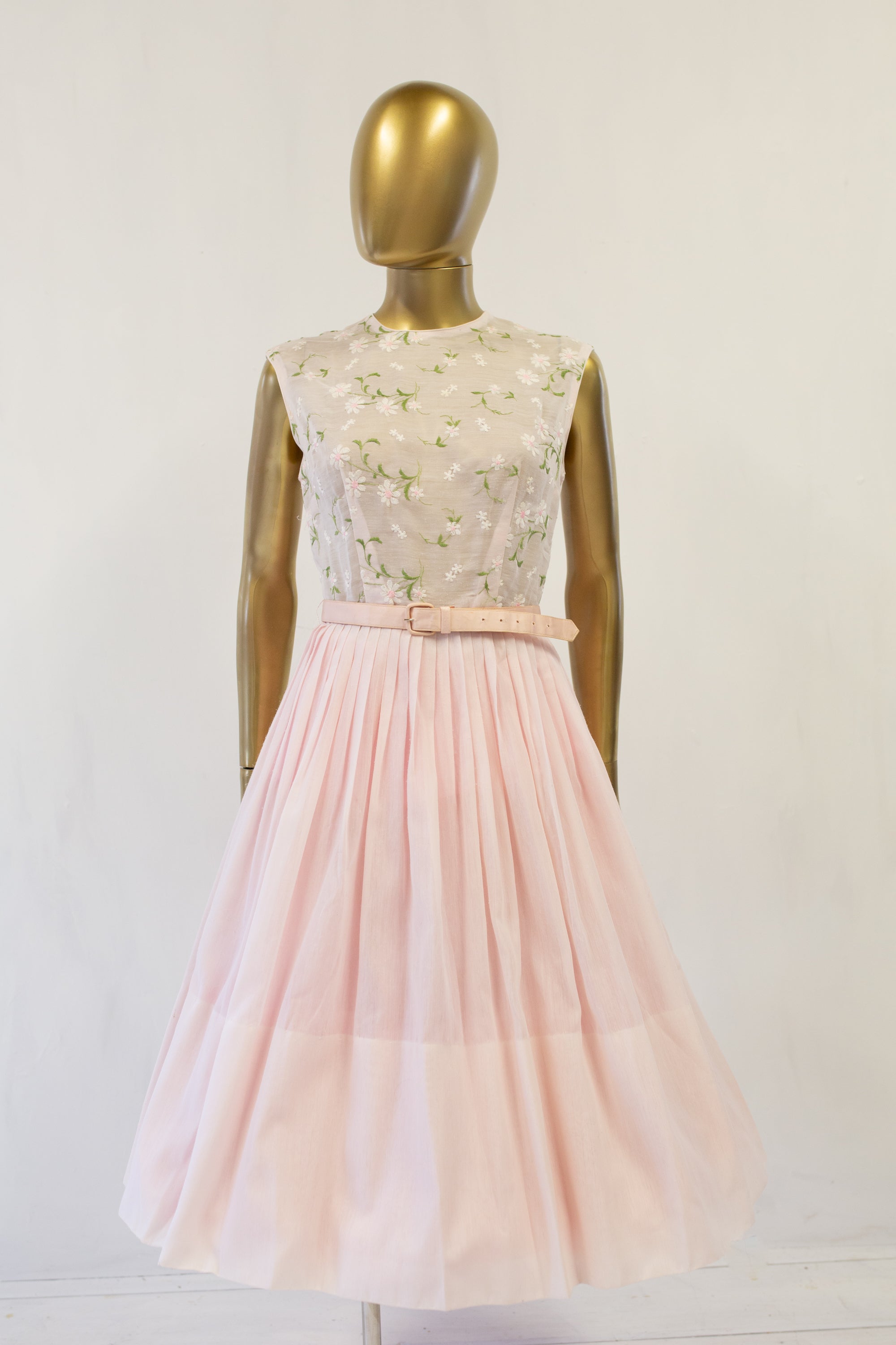 vintage 50s pink l'aiglon summer dress