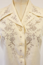 Vintage 1940s Embroidered Silk Blouse