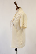 Vintage 1940s Embroidered Silk Blouse