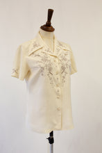 Vintage 1940s Embroidered Silk Blouse